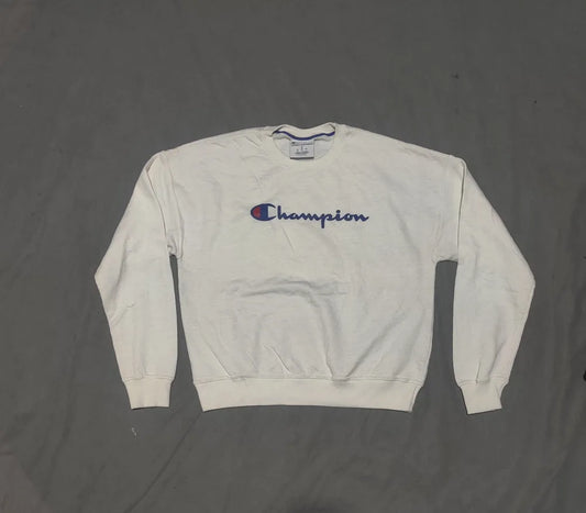 Champion Cotton Fleece White Sweatshirt S – Preloved Labels (view 2)