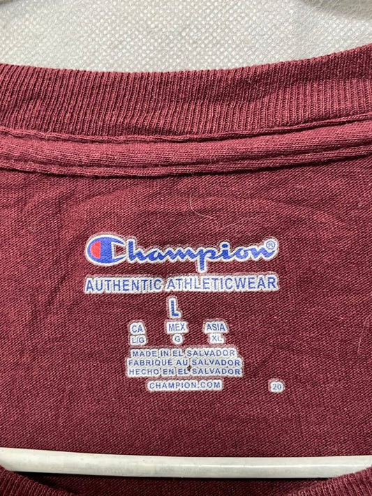 Champion Maroon Cotton T Shirt For Men L - Preloved Labels