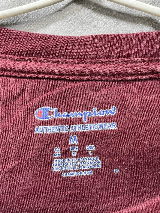 Champion Maroon Cotton T Shirt For Men M - Preloved Labels
