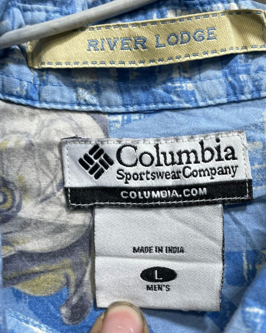 Columbia Blue Cotton Shirt For Men L - Preloved Labels
