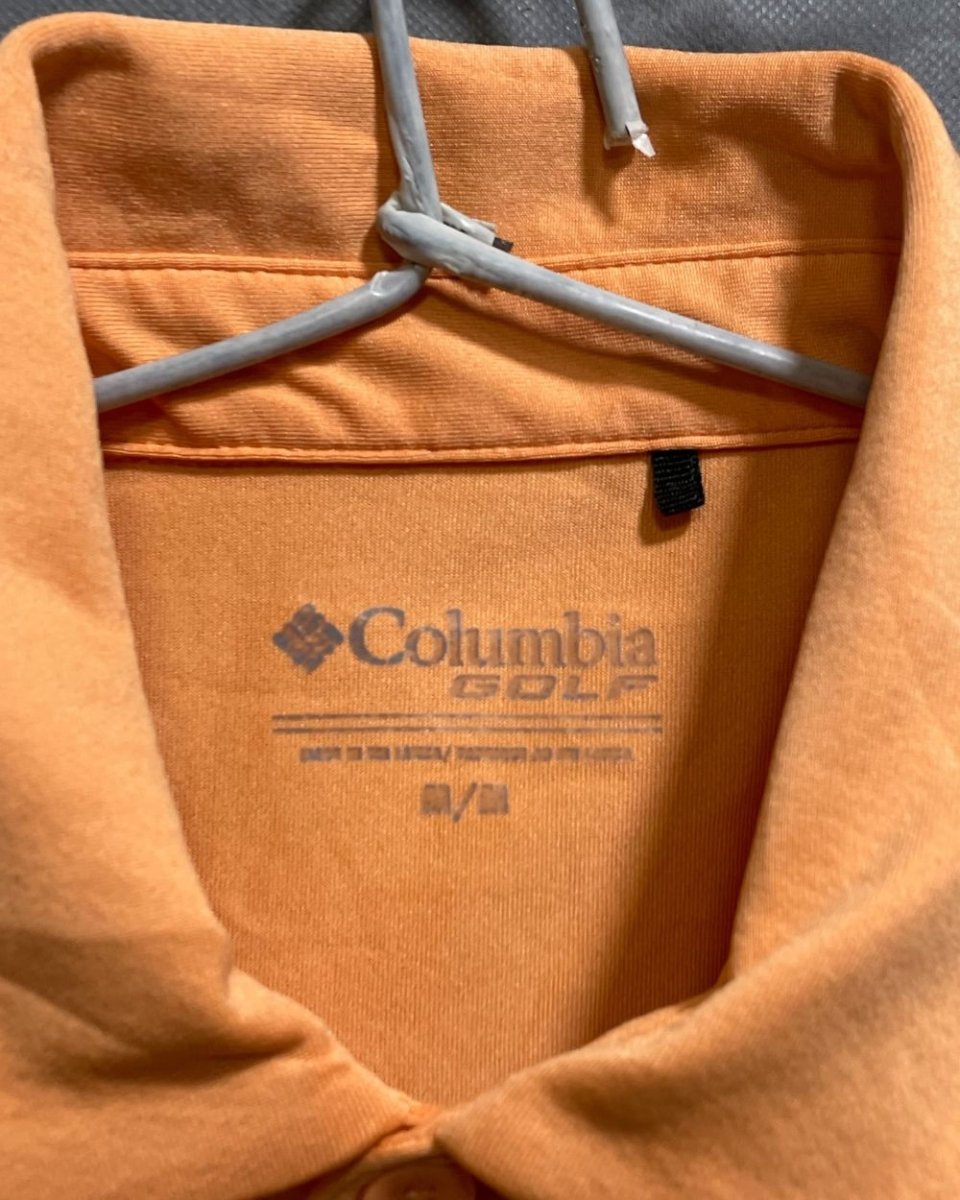 Columbia Golf Orange Polyester Sport Polo T Shirt For Men Medium - Preloved Labels