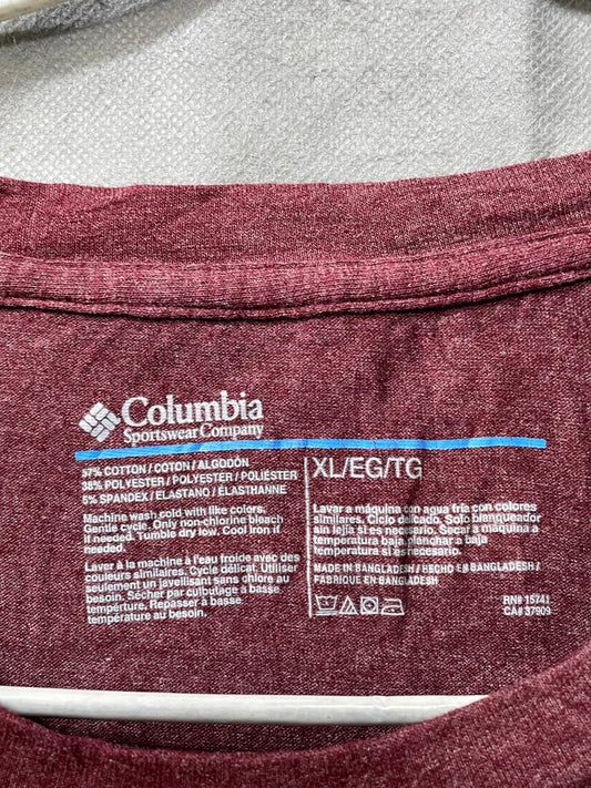 Columbia Maroon Cotton T Shirt For Men L - Preloved Labels