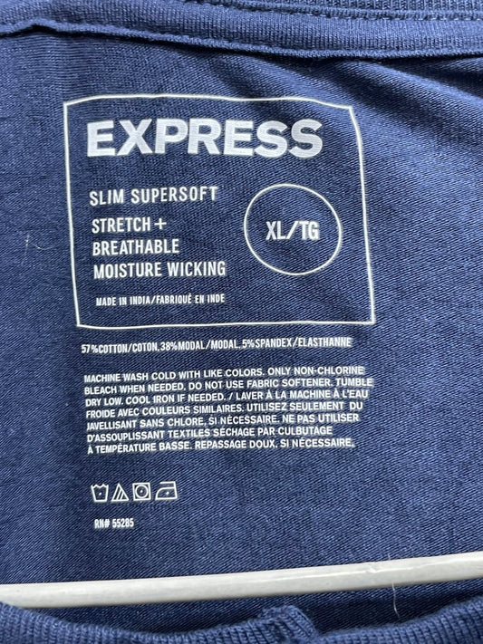 Express Blue Cotton T Shirt For Men XL - Preloved Labels