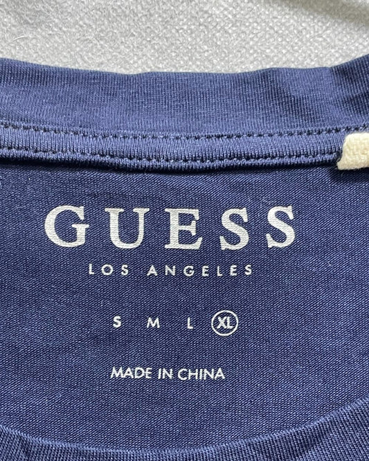 Guess Blue Cotton For Women T Shirt L - Preloved Labels