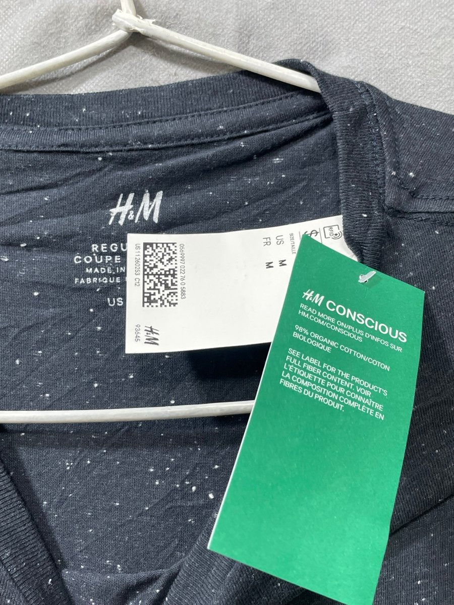 H&M Black Cotton T Shirt For Men M - Preloved Labels