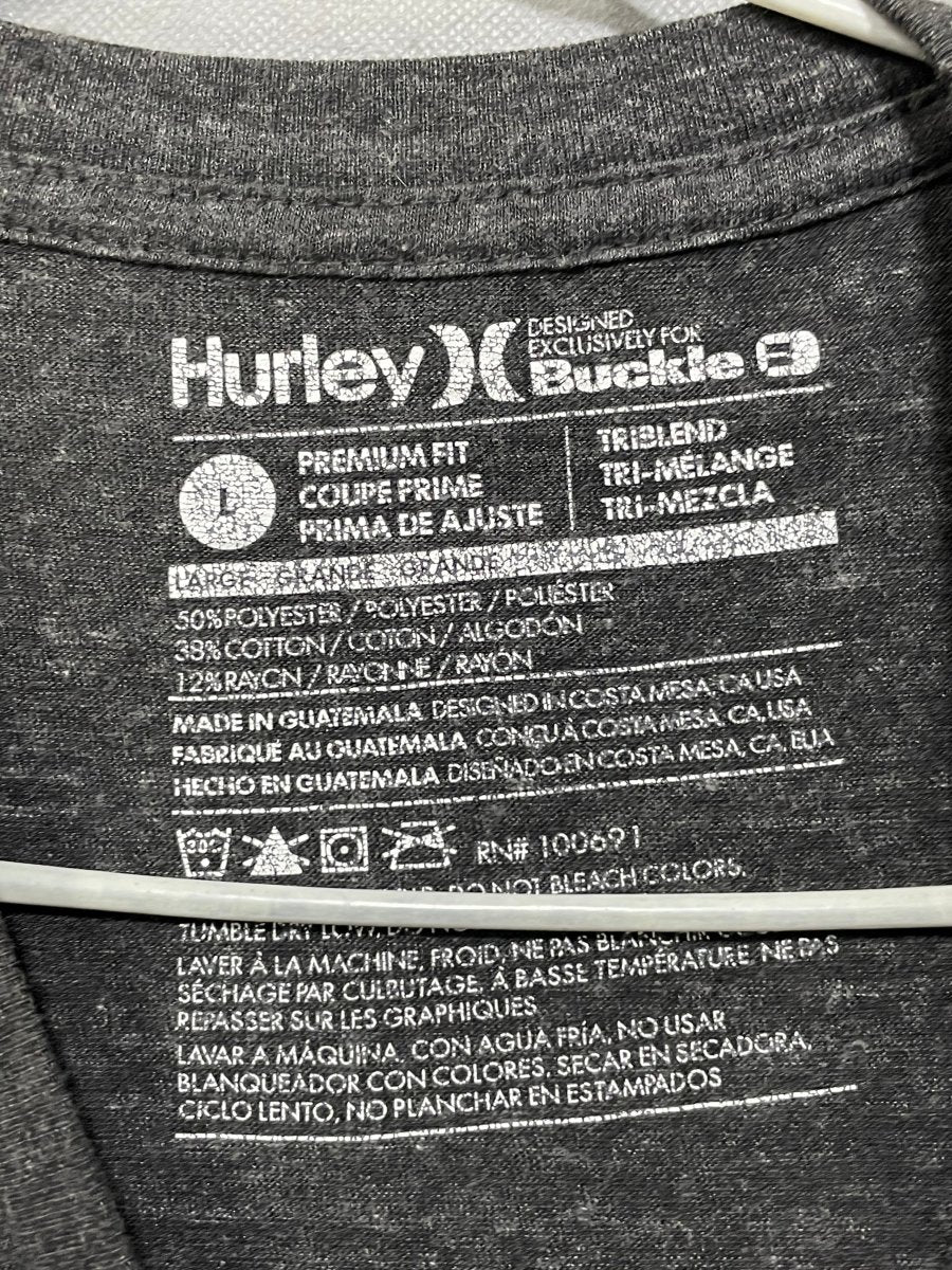 Hurley Gray Cotton T Shirt For Men L - Preloved Labels