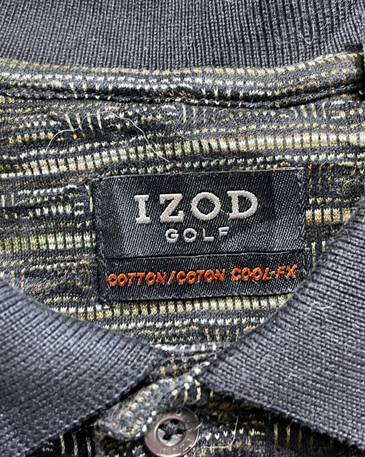Izod Black Cotton Jersey Polo T Shirt For Men Large - Preloved Labels