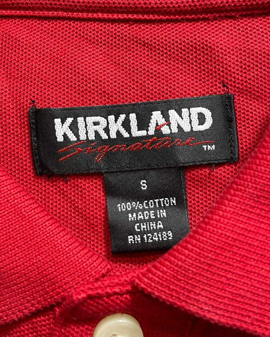 Klrkland Red Cotton Polo T Shirt For Men Small - Preloved Labels