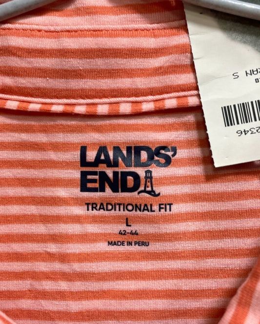 Lands End Orange Cotton Jersey Polo T Shirt For Men Large - Preloved Labels