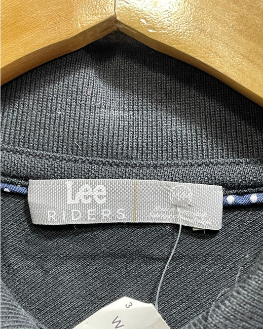 Lee Black Cotton For Women Polo T Shirt Medium - Preloved Labels