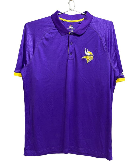 Majestic Purple Polyester Sport Polo T Shirt For Men X Large - Preloved Labels