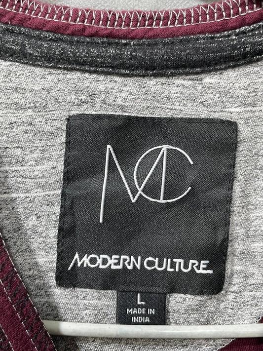 Modern Culture Maroon Cotton T Shirt For Men L - Preloved Labels
