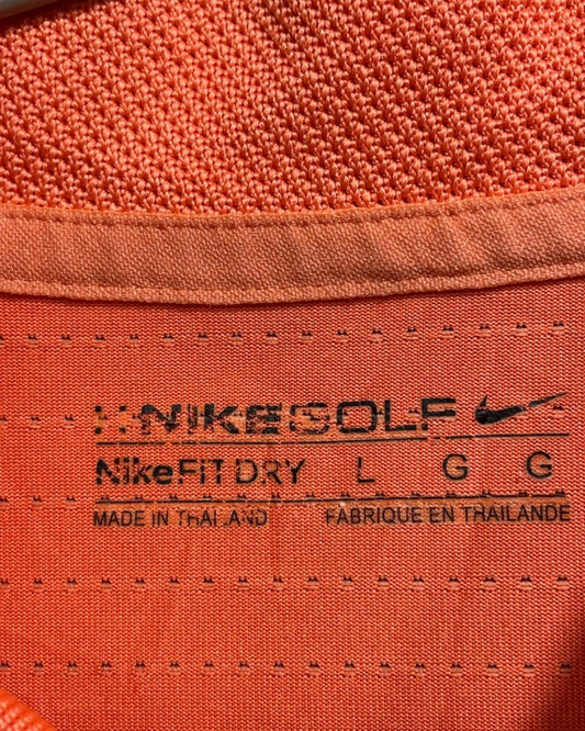 Nike Golf Orange Polyester Sport Polo T Shirt For Men Large - Preloved Labels
