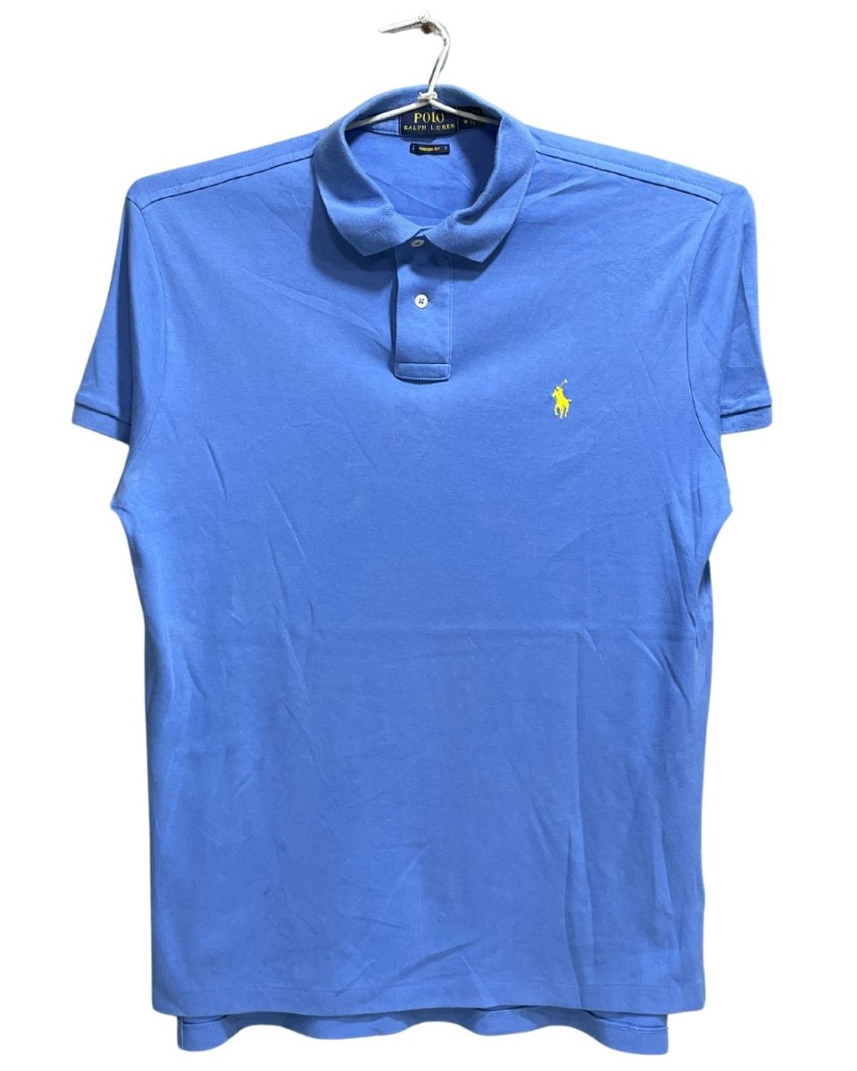 Polo Ralph Lauren Blue Cotton Jersey Polo T Shirt For Men Medium - Preloved Labels