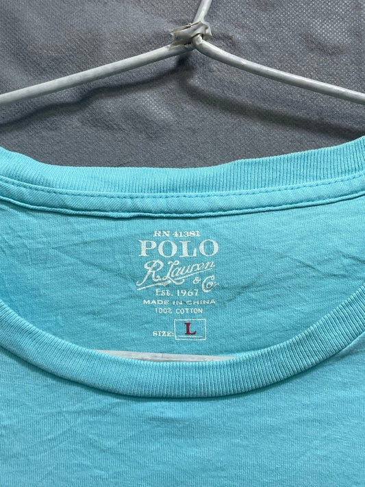 Polo Ralph Lauren Blue Cotton T Shirt For Men L - Preloved Labels