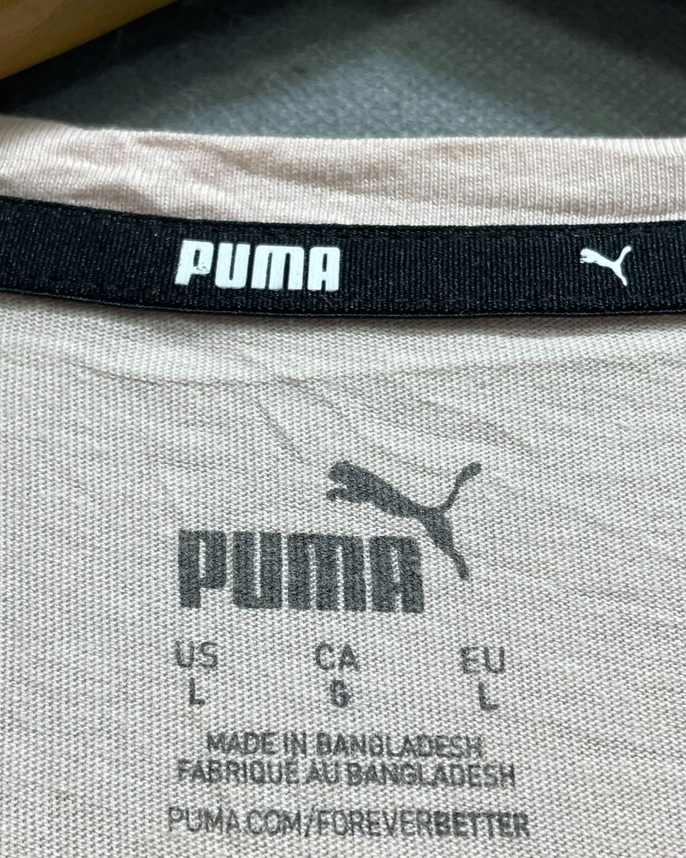 Puma Pink Cotton For Women T Shirt L - Preloved Labels