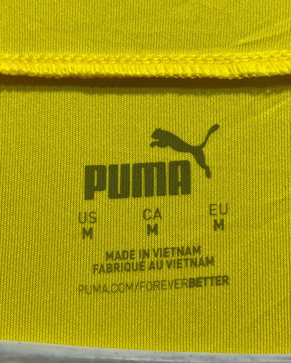 Puma Yallow Polyester Jersey Sport For Women T Shirt Medium - Preloved Labels