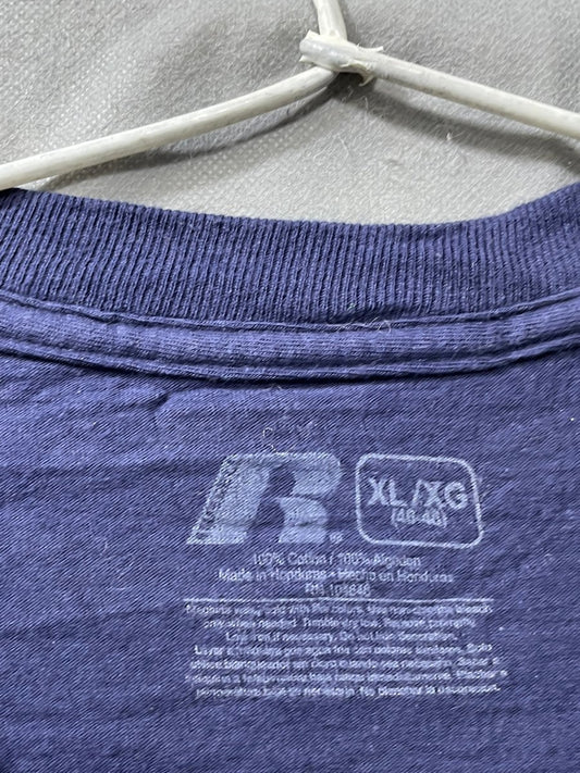 Russell Blue Cotton T Shirt For Men XL - Preloved Labels