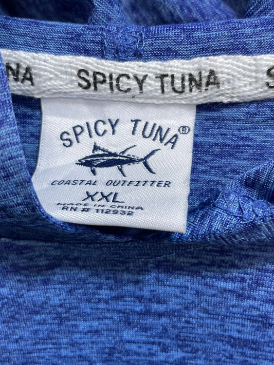 Spicy Tuna Blue For Men Sports Hood T Shirt XL - Preloved Labels