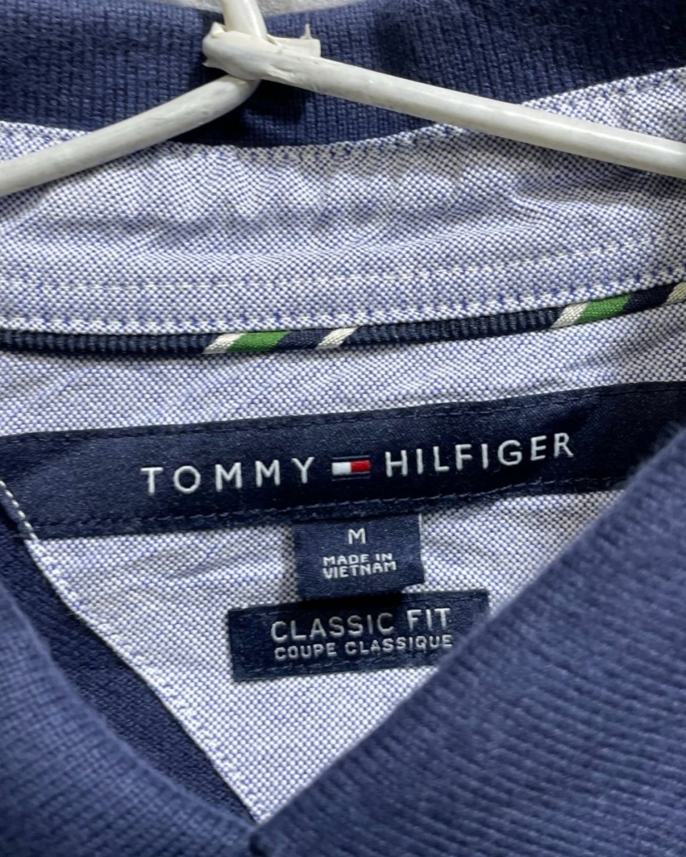 Tommy Hilfiger Blue Cotton Jersey Polo T Shirt For Men M - Preloved Labels