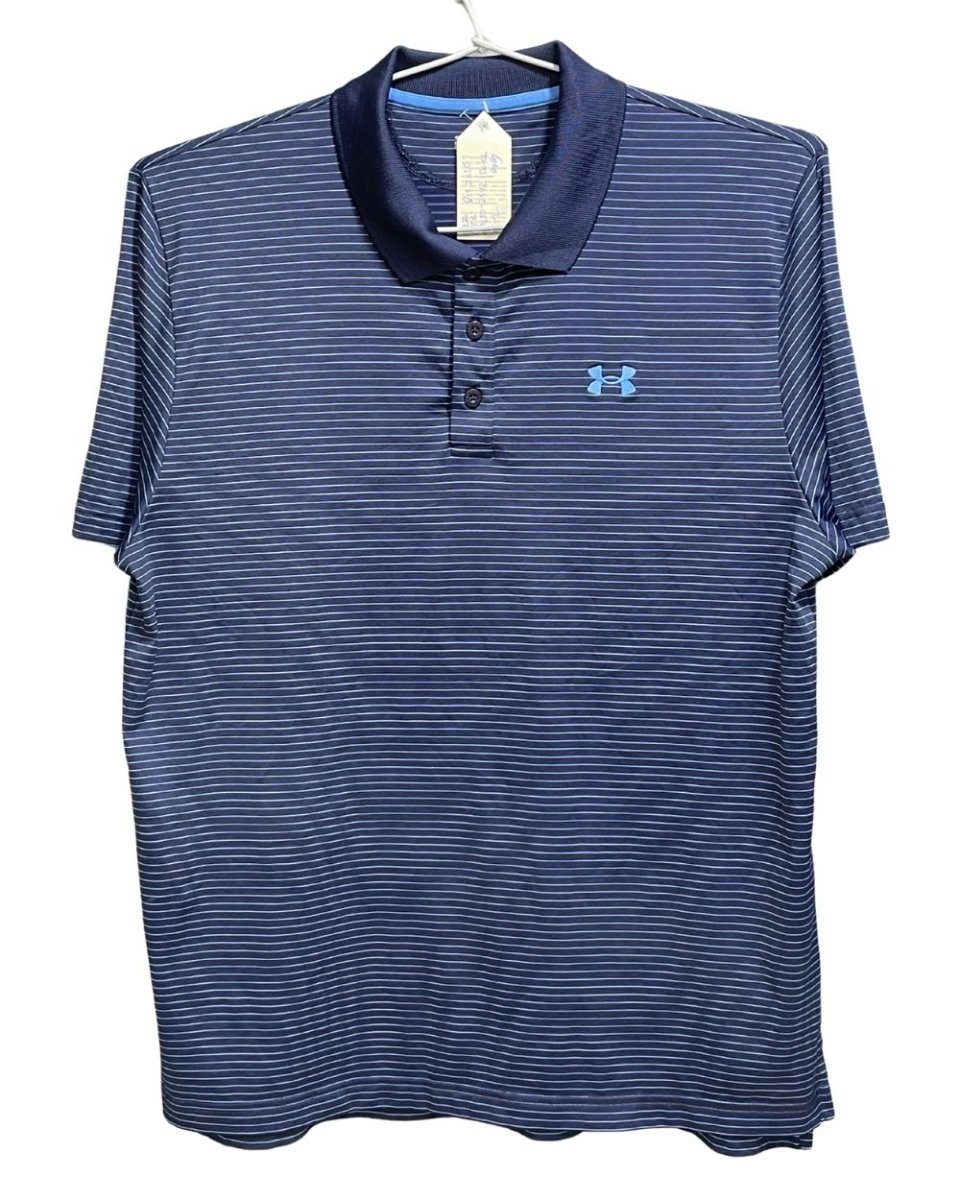 Under Armour Blue Polyester Sport Polo T Shirt For Men Large - Preloved Labels