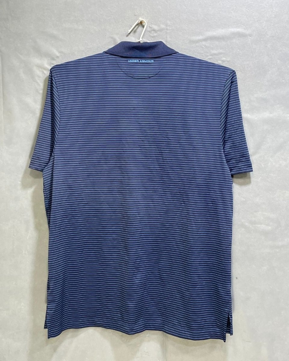 Under Armour Blue Polyester Sport Polo T Shirt For Men Large - Preloved Labels