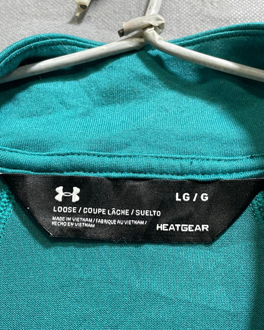 Under Armour Green Polyester Jersey Sport For Women T Shirt Large - Preloved Labels