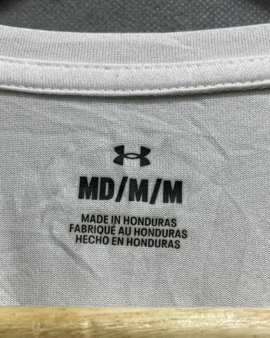 Under Armour White Polyester Jersey Sport For Women T Shirt Medium - Preloved Labels