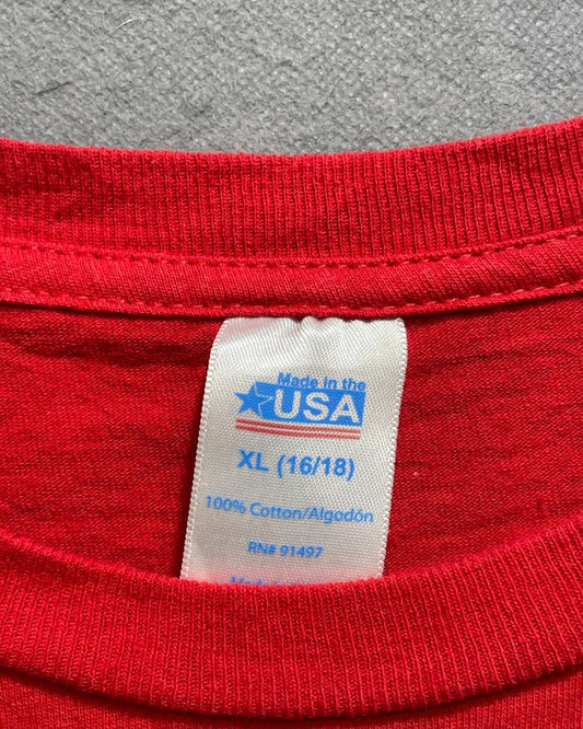 USA Red Cotton For Women T Shirt XL - Preloved Labels