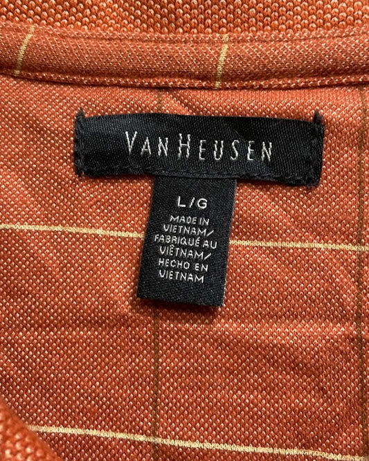 Van Heusen Orange Cotton Jersey Polo T Shirt For Men L - Preloved Labels