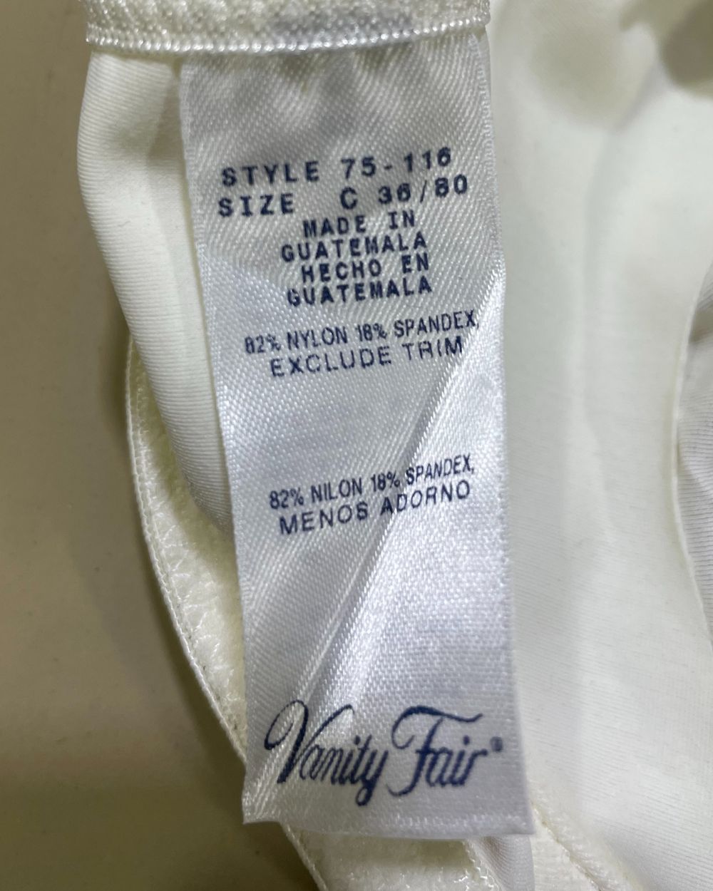 Vanity Fair White Bra For Women Medium - Preloved Labels