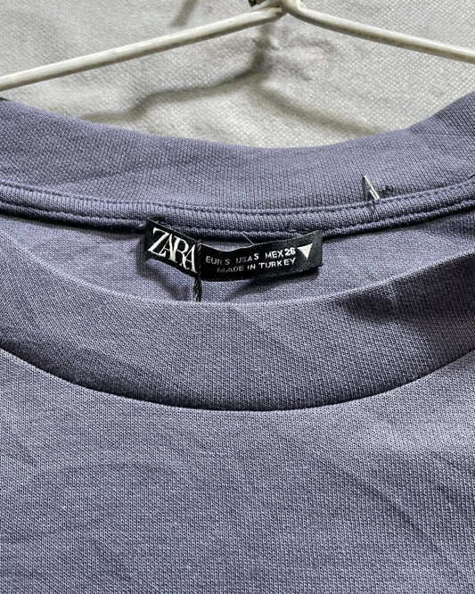 Zara Grey Polyester Jersey Sport For Women T Shirt Large - Preloved Labels