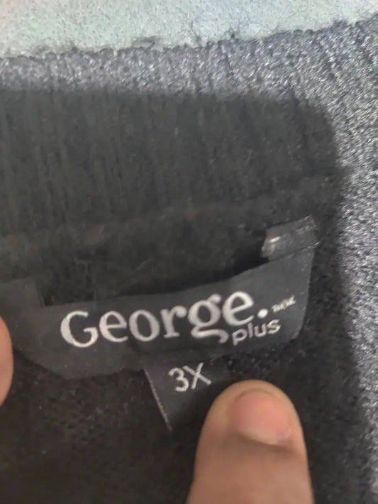 George Women Polyester Black Sweater 3XL – Preloved Labels (view 2)