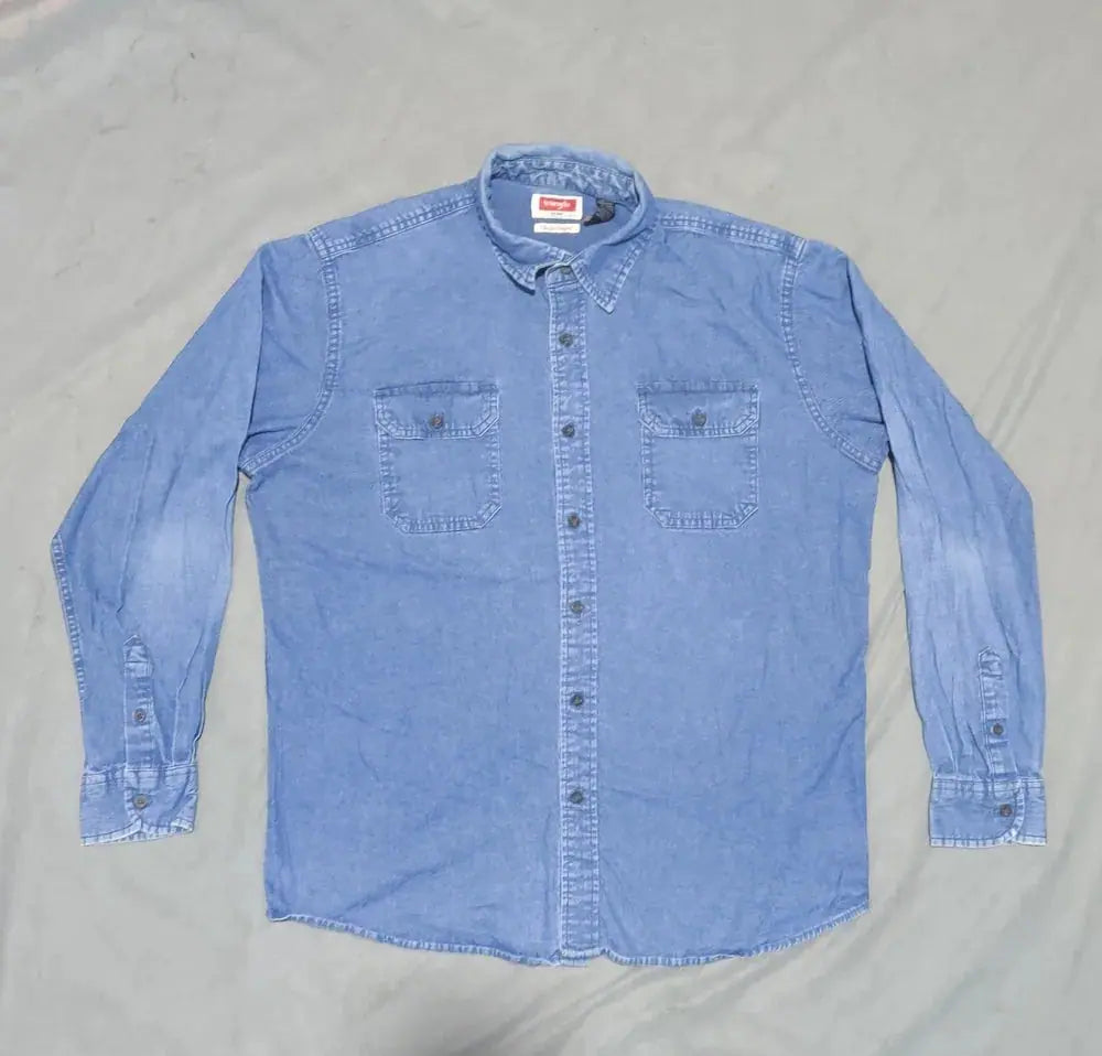 Wrangler Men Denim Blue Shirt L