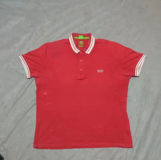 Hugo Boss Men Red Cotton Polo T Shirt 2XL – Preloved Labels (view 2)