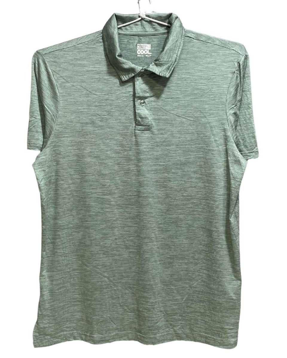 32 Cool Green Polyester Sport Polo T Shirt For Men Large - Preloved Labels