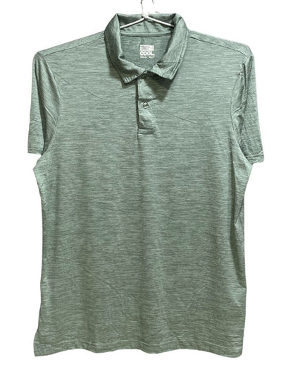 32 Cool Green Polyester Sport Polo T Shirt For Men Large - Preloved Labels