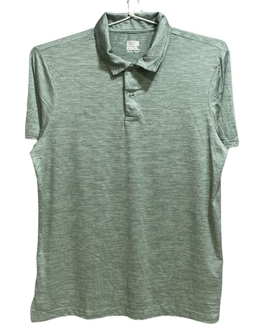 32 Cool Green Polyester Sport Polo T Shirt For Men Large - Preloved Labels