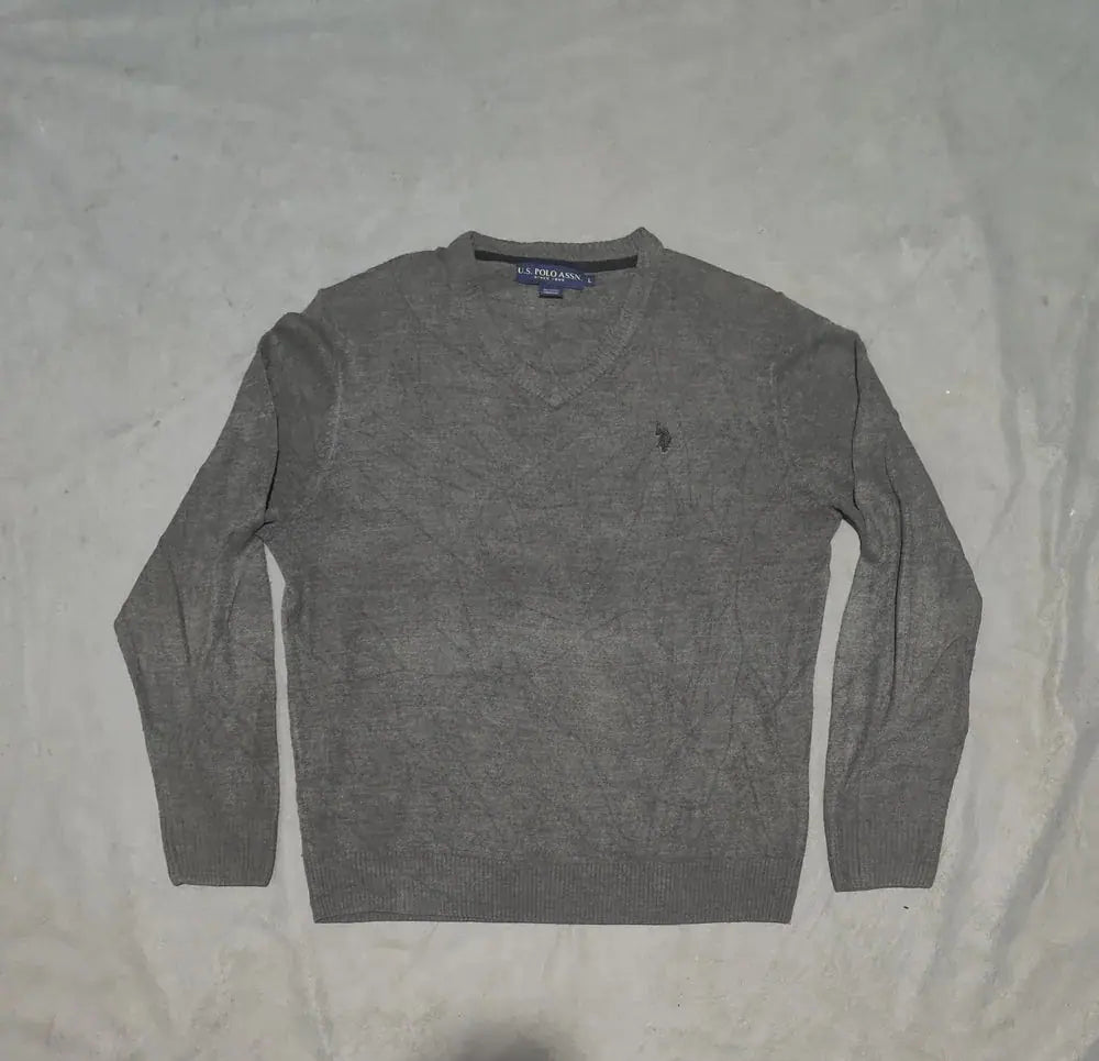 Polo U.S. Asnn Men Cotton Fleece Gray Sweater L – Preloved Labels (view 2)