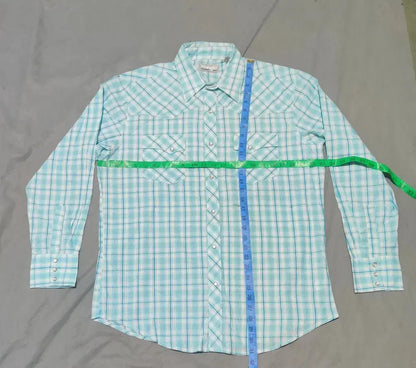 Wrangler Men Cotton Blue Shirt L – Preloved Labels (view 4)