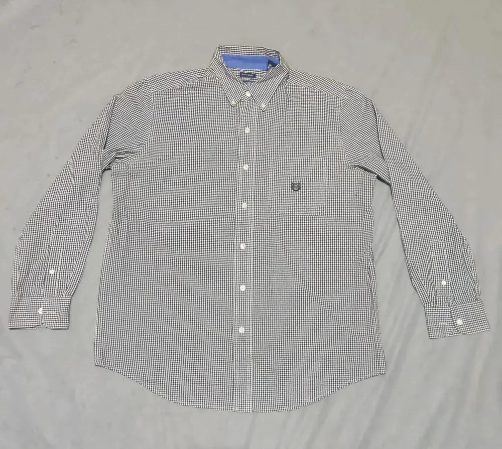 Chaps Men Cotton Black Shirt M