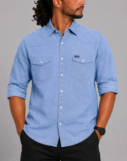 Wrangler Men Cotton Blue Shirt XL – Preloved Labels