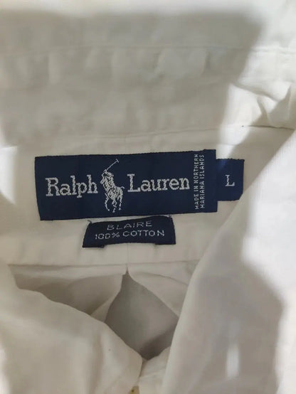 Polo Ralph Lauren Men Cotton White  Shirt L – Preloved Labels (view 3)