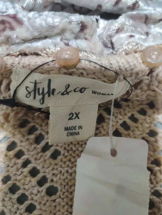 Style & Co Women Beige Knit Sweater XL – Preloved Labels (view 2)
