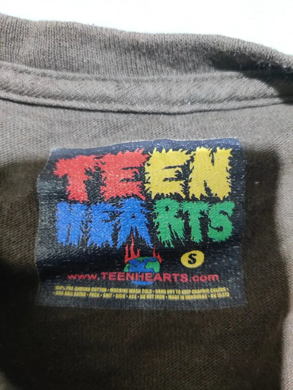 Teen Hearts Men Cotton Brown T Shirt S – Preloved Labels (view 3)