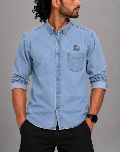 Wrangler Men Denim Blue Shirt XL – Preloved Labels
