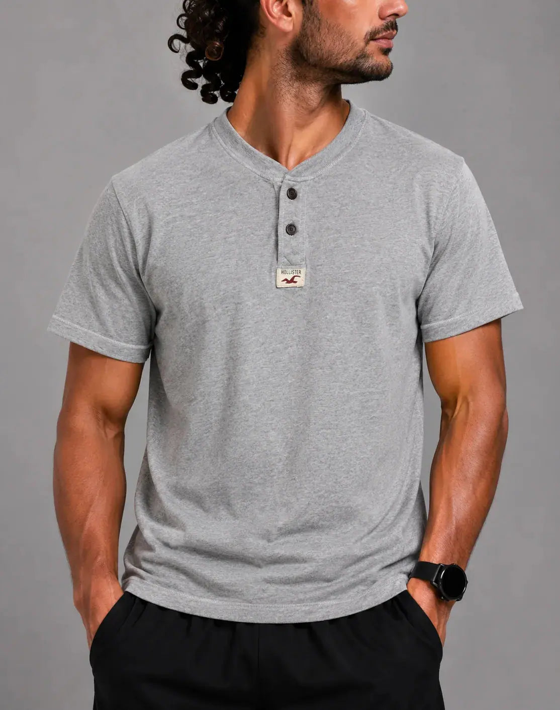 Hollister Men Cotton Gray T Shirt L – Preloved Labels