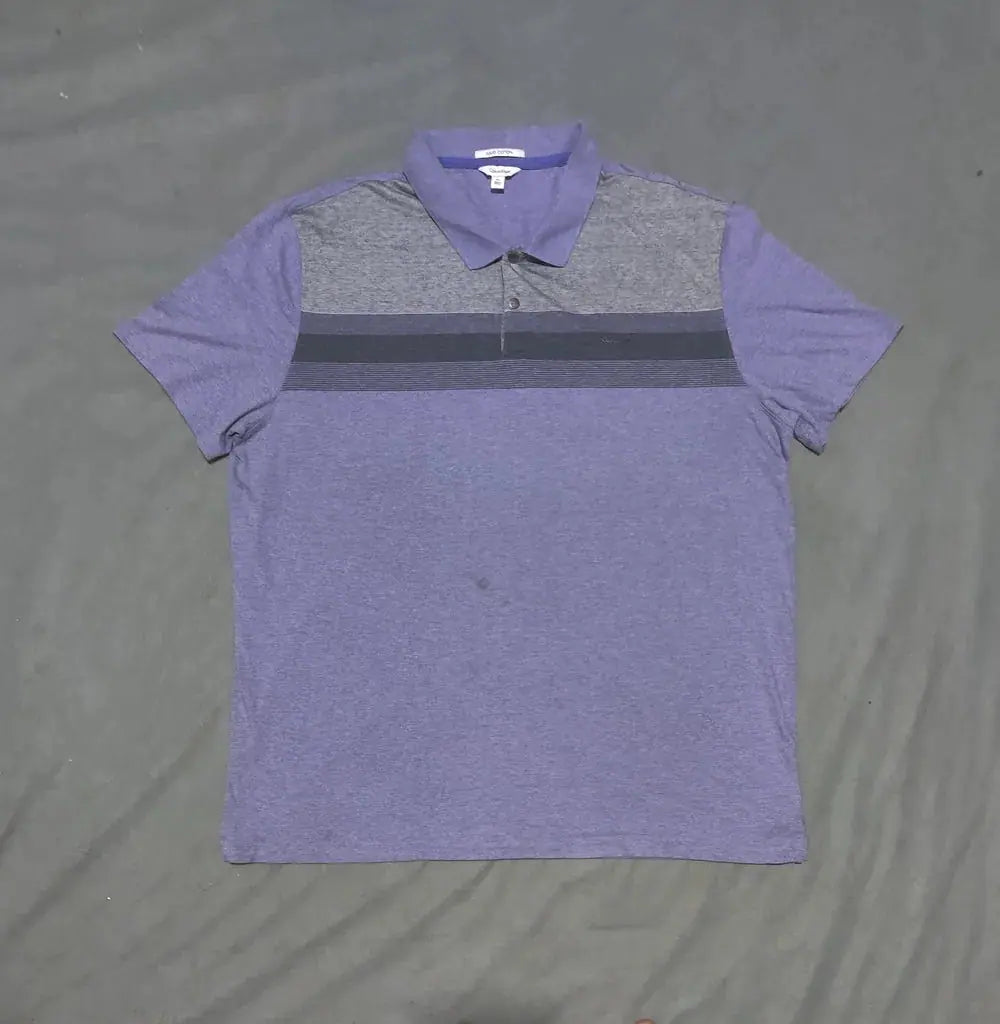 Calvin Klein Men Purple Cotton Polo T Shirt 2XL – Preloved Labels (view 2)
