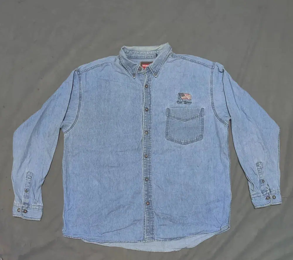 Wrangler Men Denim Blue Shirt XL – Preloved Labels (view 2)