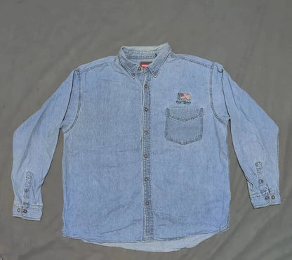 Wrangler Men Denim Blue Shirt XL – Preloved Labels (view 2)